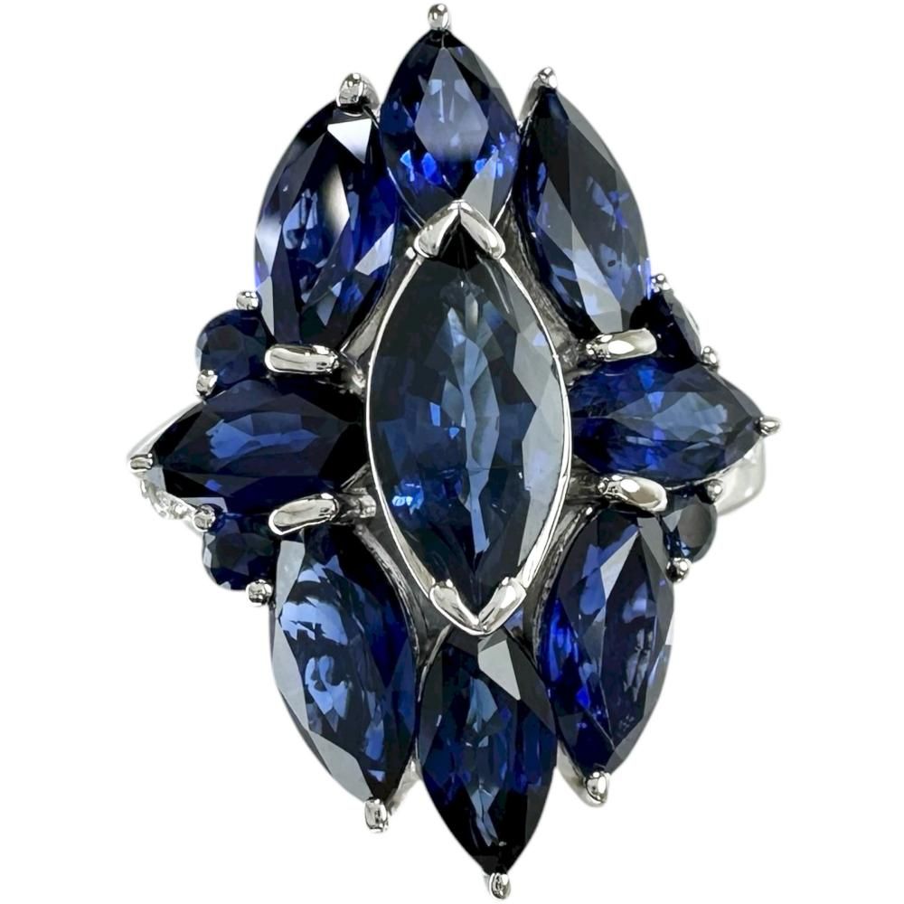 16.5号 サファイア 6.07 ct ダイヤモンド 0.05 リング 指輪 Pt 900プラチナ 11.8 g レディース NN