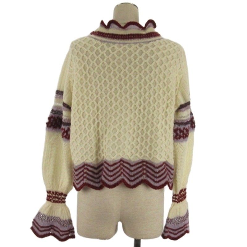 マメクロゴウチ Mame Kurogouchi Lace Knitting Cardigan モヘヤ