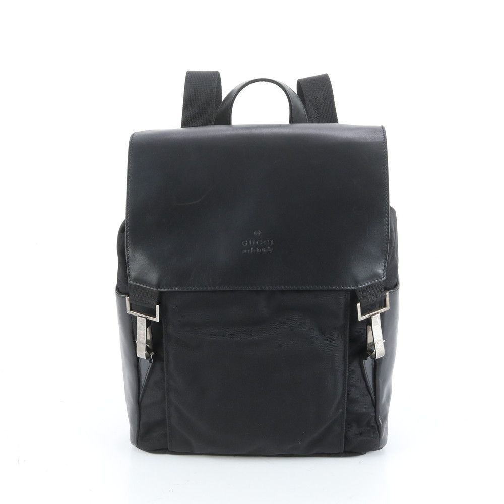 グッチ コントロールカード付 003-0233 レザー ナイロン リュックサック バッグ 本革 ブラック 黒 レディース RRM CZ27-7