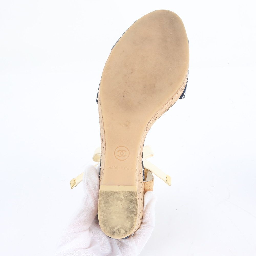  シャネル ココマーク ウェッジソール コルク 38 24 cm サンダル ヒール 靴 シューズ レディース EEM CZ 31-1 サンダル サンダル ミュール