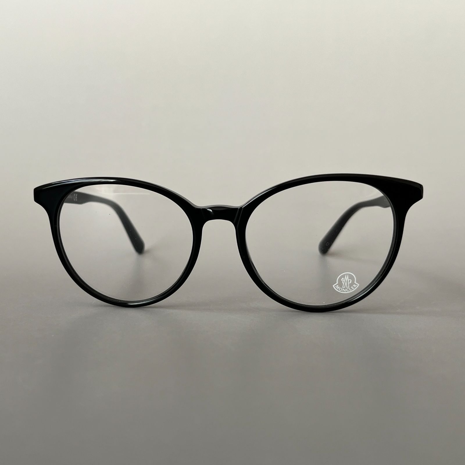  MONCLER メガネ モンクレール ラウンド ブラック 黒 メンズ レディース 眼鏡 セルフレーム フルリム 軽い 軽量 イタリア製 メガネ 小物