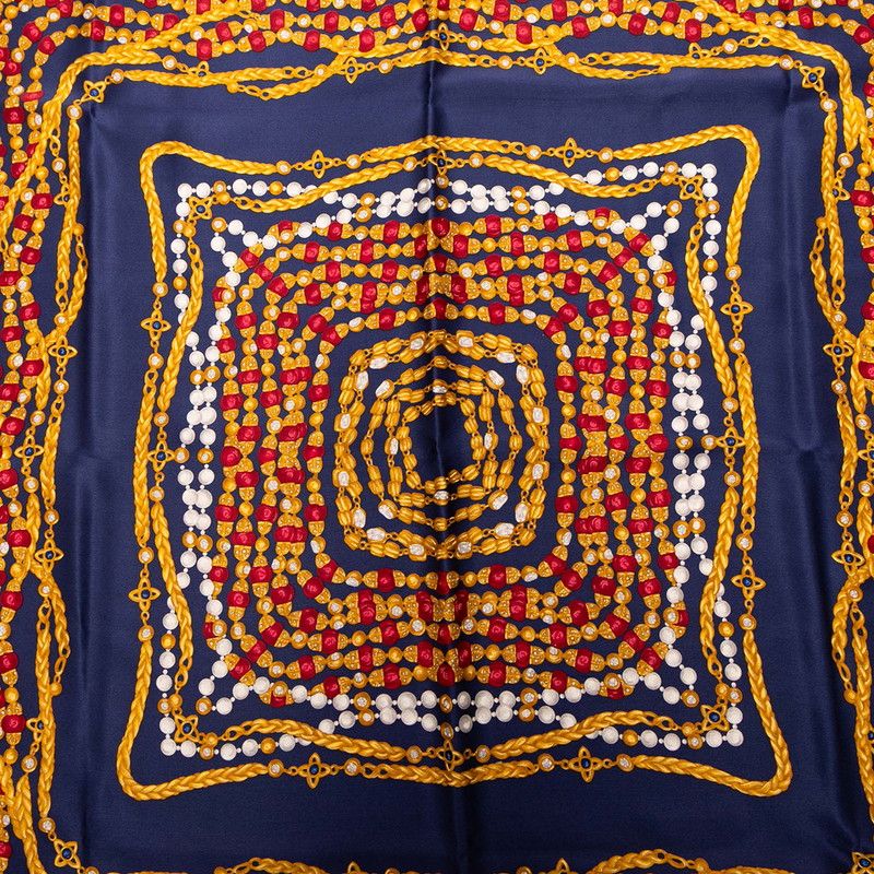 シャネル ジュエリー 宝石柄 ネイビー マルチ シルク レディース CHANEL 1-0239212