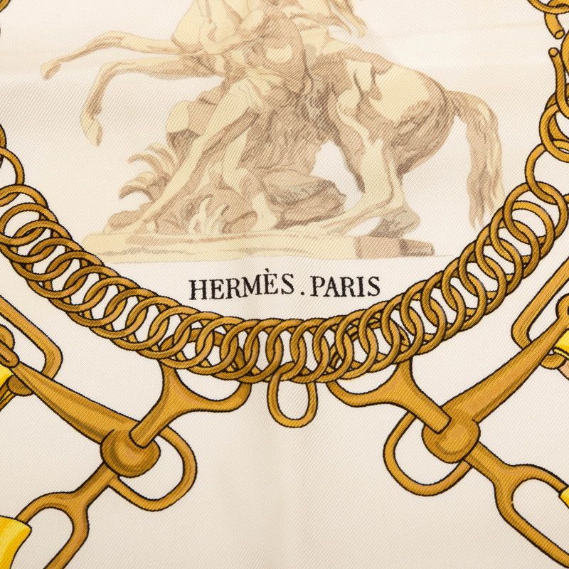  エルメス カレ90 LES ALLVRES DV CHEVAL 馬のリボン飾り イエロー マルチ シルク レディース HERMES 1-0239631 その他 小物