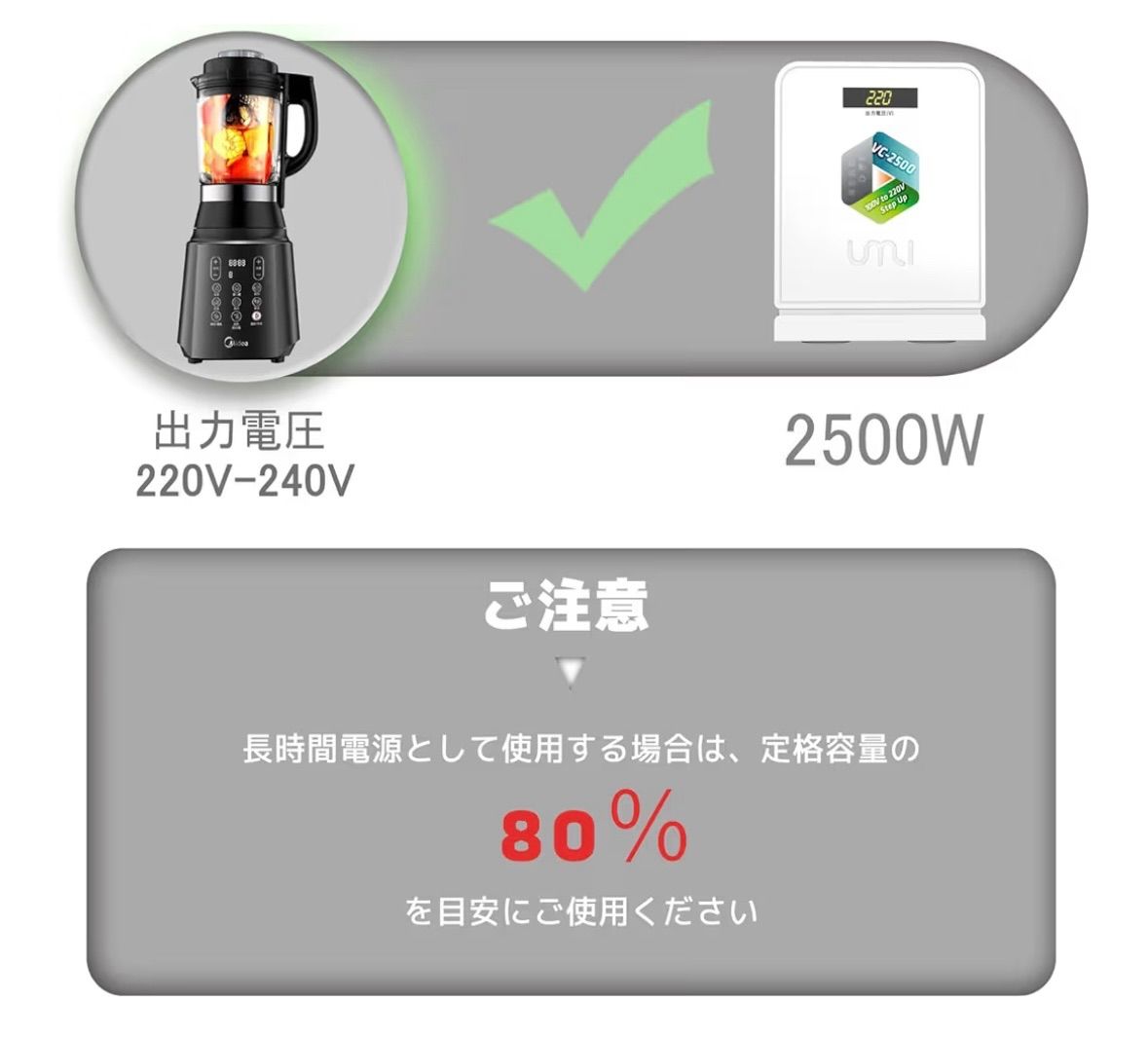 海外電気製品を日本で使用 変圧器 2500W 昇圧器 昇圧機 アップトランス 電源トランス 100V 110V to 220V 240V 2500VA 2500W 2AC口 家庭用変圧器 純銅リングコア内蔵 軽くて コンパクト