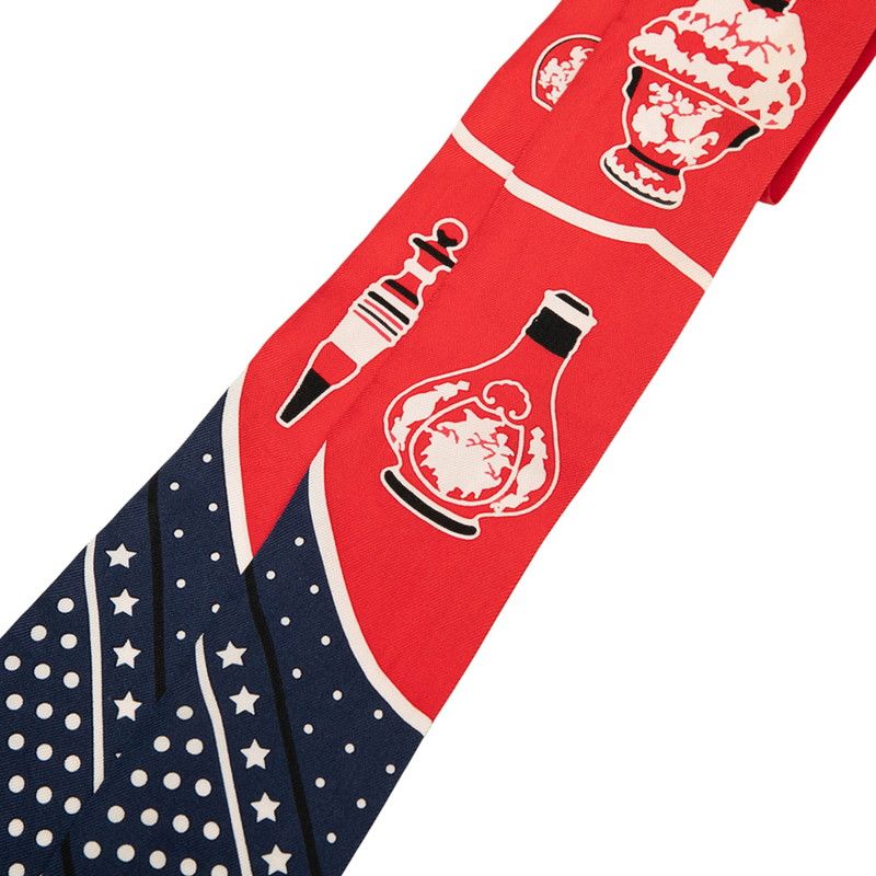 エルメス ツイリー Les Flacons Bandana 香水瓶 レッド マルチ シルク レディース HERMES 1-0239905