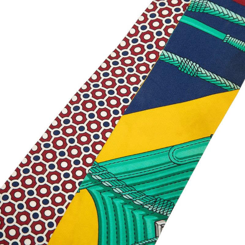 エルメス ツイリー CLIC CLAC MODERN CANNAGE レッド マルチ シルク レディース HERMES 1-0239907