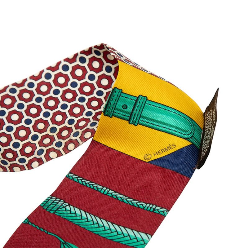  エルメス ツイリー CLIC CLAC MODERN CANNAGE レッド マルチ シルク レディース HERMES 1 0239907 その他 小物