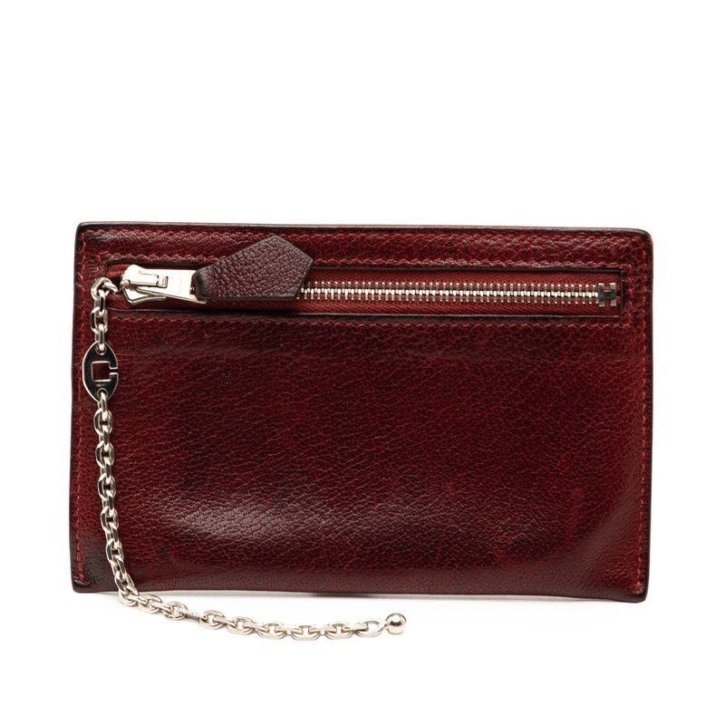 エルメス コインケース コインパース レッド系 シェーブル レディース HERMES 1 0240100