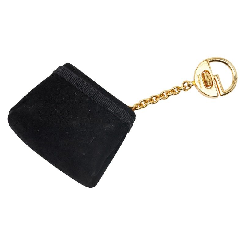 サルヴァトーレフェラガモ ヴァラ バッグチャーム キーホルダー ブラック ゴールド スウェット メッキ レディース Salvatore Ferragamo 1-0242164