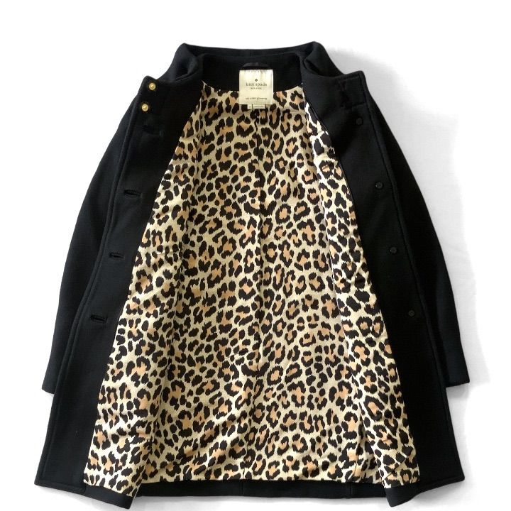 kate spade new york ケイトスペード ノーカラーウールコート リボン
