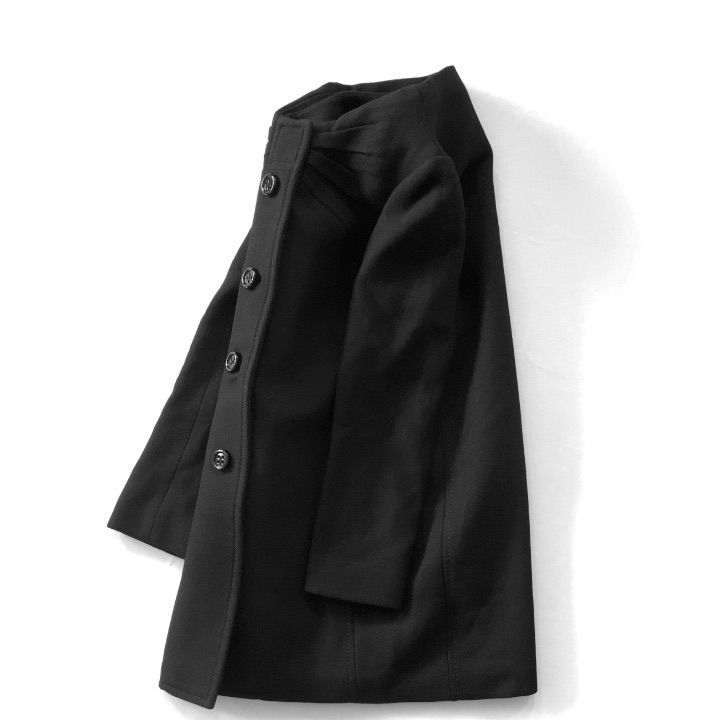 kate spade new york ケイトスペード ノー ウールコート リボンモチーフ 裏地ヒョウ レオパード柄 4 黒 ブラック M11