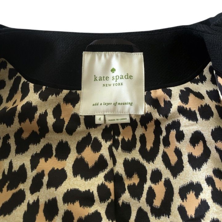 kate spade new york ケイトスペード ノーカラーウールコート リボン