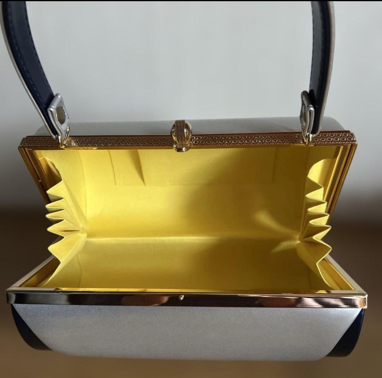 エナメル草履バッグセット/シルバー×ネイビー 和装 草履 バッグ セット