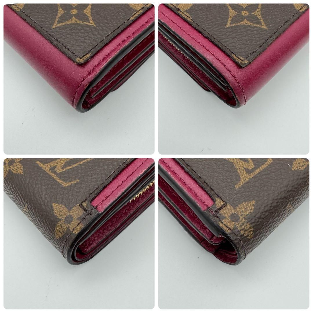 ルイヴィトン 折財布 ポルトフォイユ フロール モノグラム ブラウン フューシャ ルイヴィトン 折り財布 ポルトフォイユフロールコンパクト フューシャ