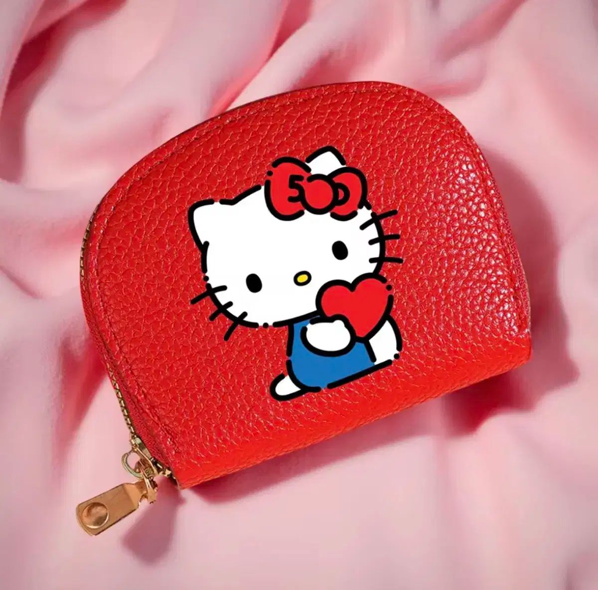 ハローキティ レッド ジッパー コインケース