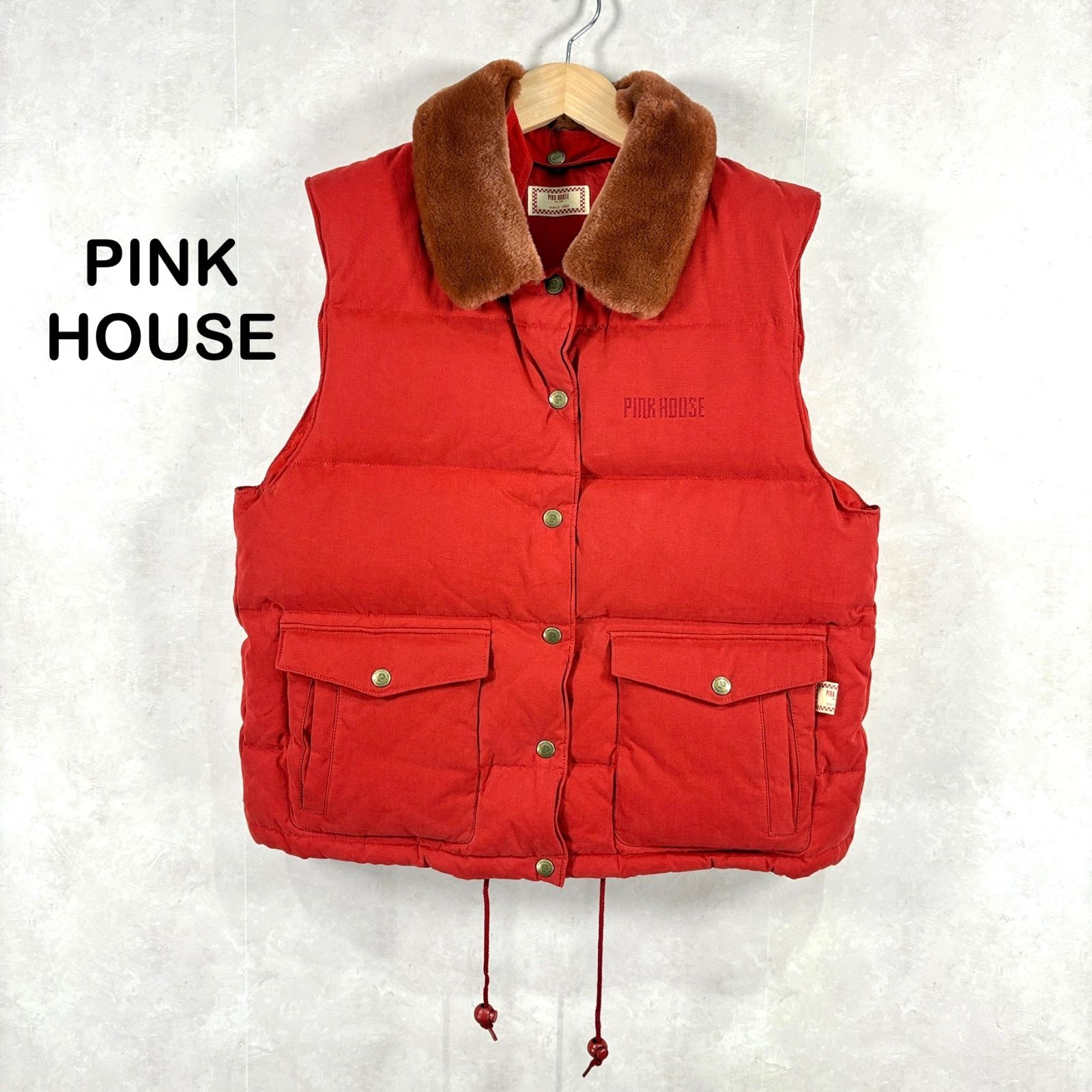 90s PINK HOUSE ピンクハウス 定番カラー レッド 赤 フェイクファー