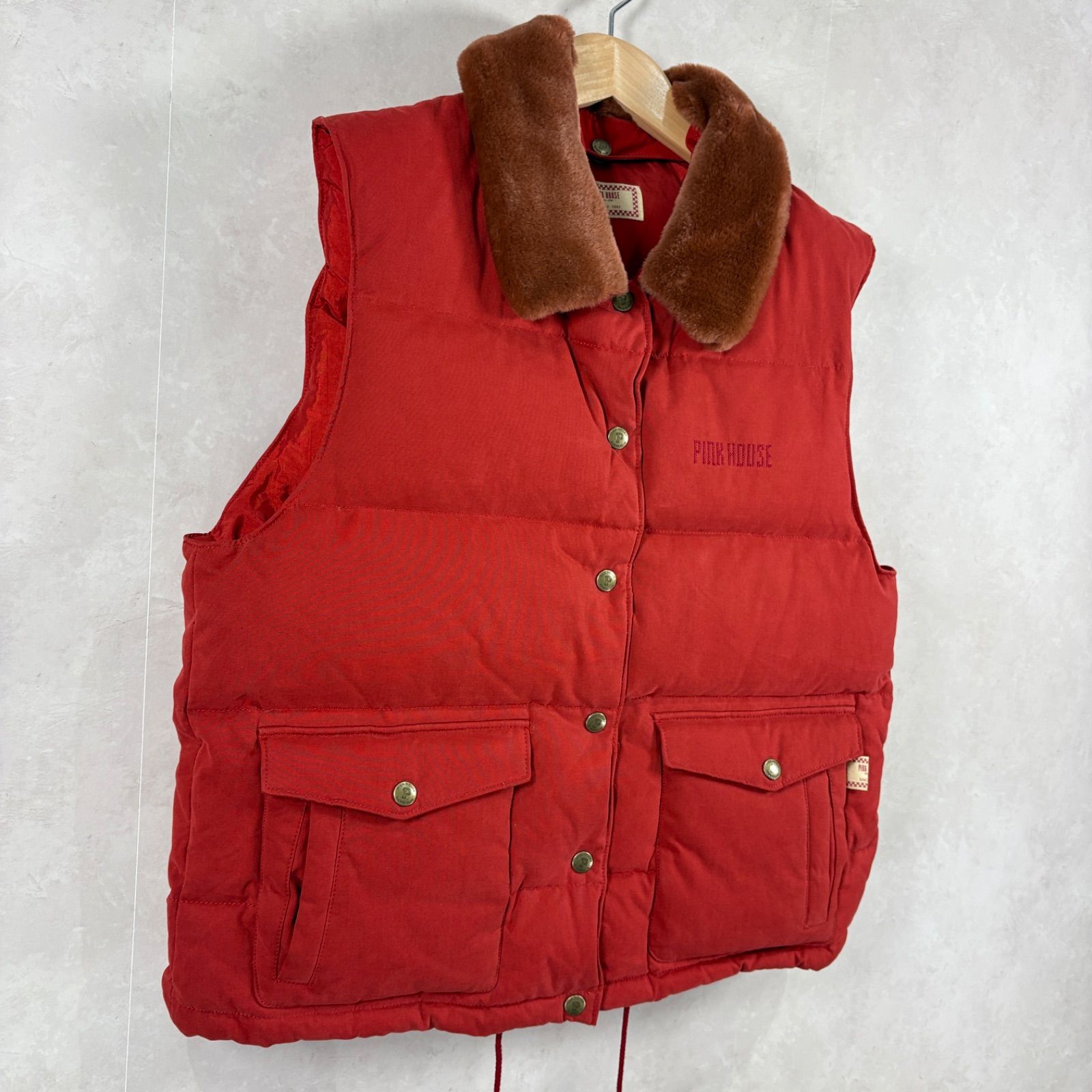 90s PINK HOUSE ピンクハウス 定番カラー レッド 赤 フェイクファー