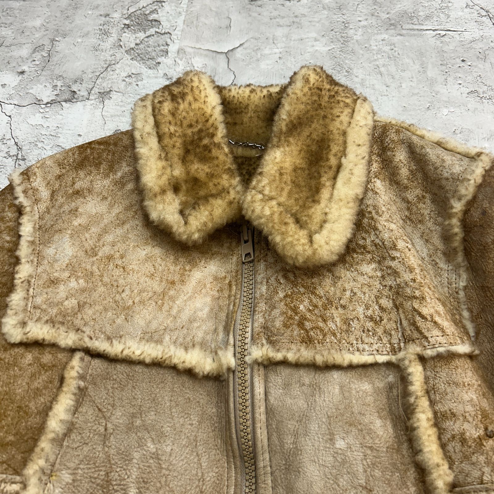 【L】ショット ボアジャケット ムートンジャケット 80s ヴィンテージ USA L】ショット ボアジャケット ムートンジャケット 80s ヴィンテージ USA