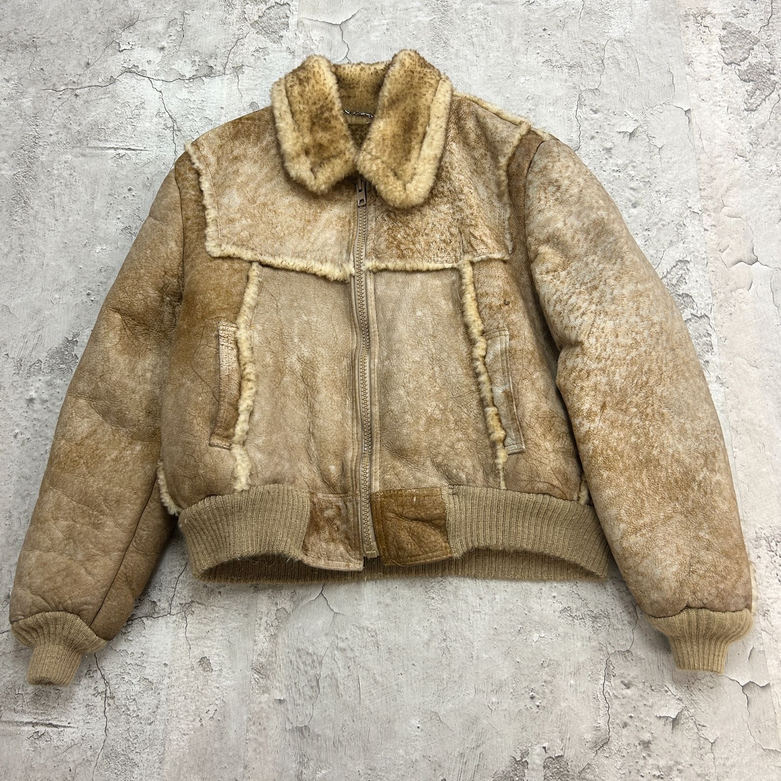 激レア 70s〜80s USA製 Gino Leathers ビンテージ・シアリングボンバー