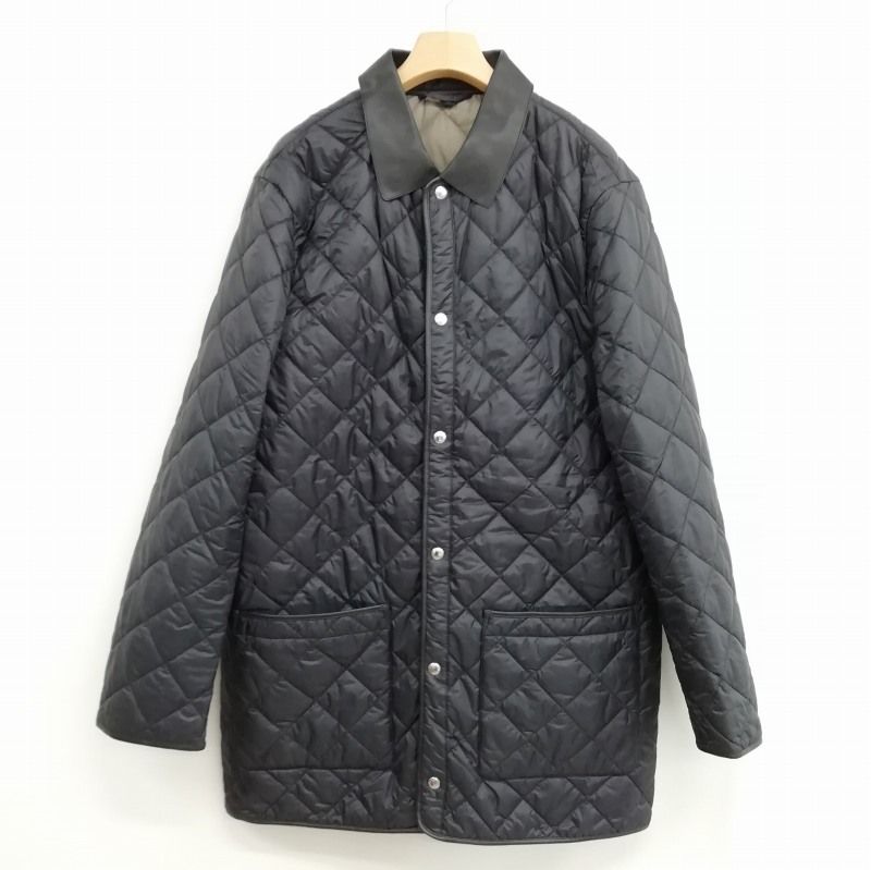 ダンヒル dunhill キルティング ジャケット パイピング 襟レザー 美品