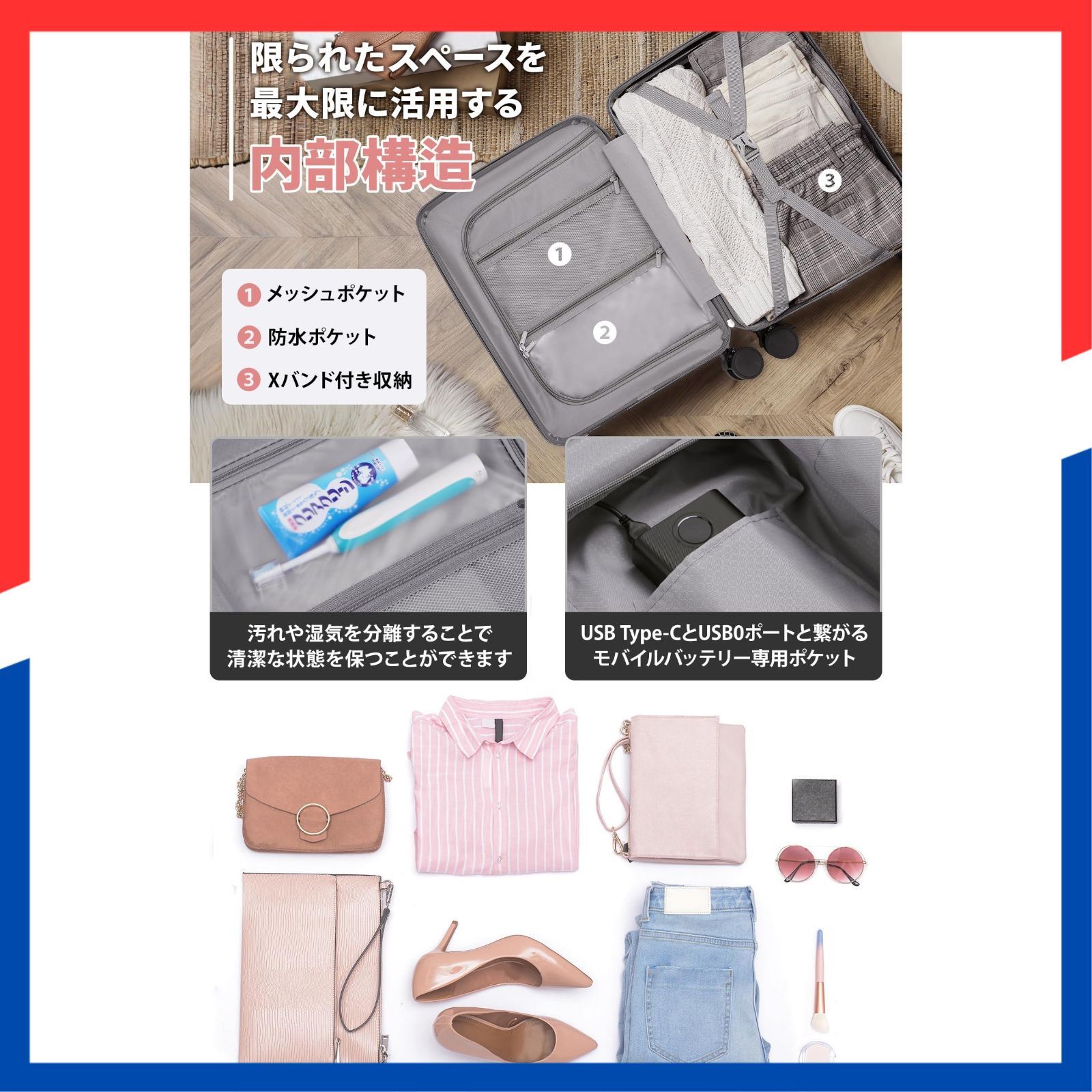 キャリーバッグ 前開き USBポート付き 耐衝撃 360度回転 超軽量 ダブルキャスター キャリーケース 軽量 機内持ち込み 旅行 スーツケース ビジネス スーツケース 出張 フロントオープン ブラック Mularda WWW_OPDRERGINERDOGAN_COM