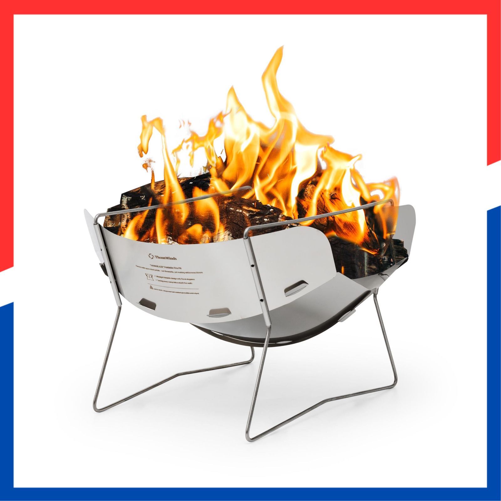 Thous Winds 焚き火台 バーベキューコンロ ソロ 焚火台 超軽量 折りたたみ式 コンパクト 組み立て簡単 アウトドア キャンプ用品 焼き網 グリル 収納袋付き