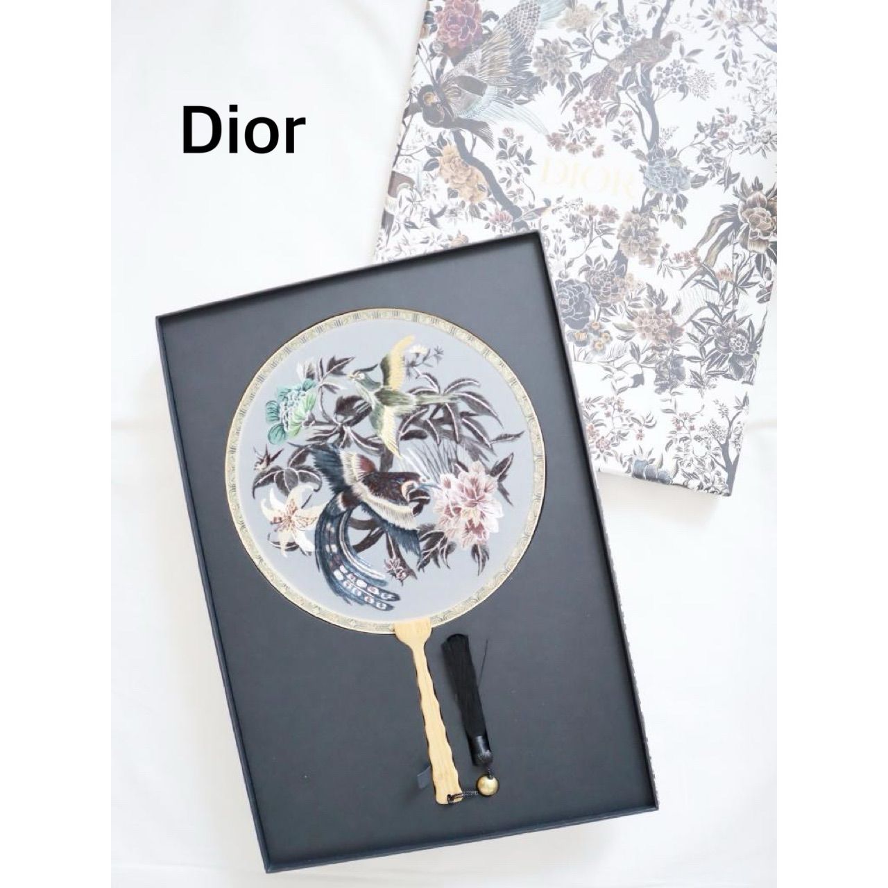 Dior ディオール うちわ 団扇 鳥刺繍 品 み 6460298