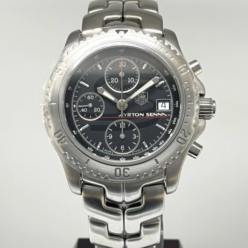 タグホイヤー アイルトン･セナ コラボ 1991本 CT2114 41mm リンク クロノグラフ 自動巻き メンズ LINK TAG HEUER 腕時計