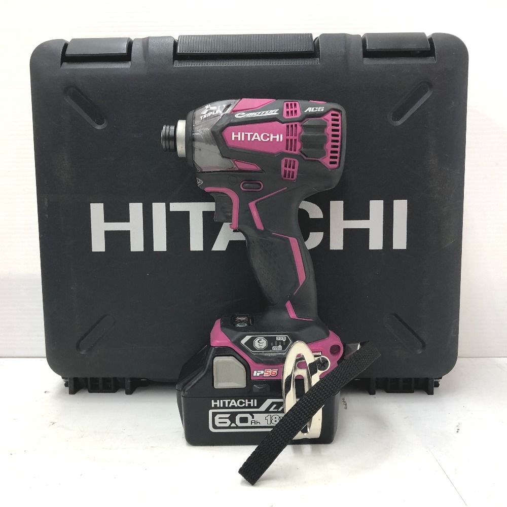 日立工機 HiKOKI 18V コードレスインパクトドライバ ケース 充電器 バッテリ2個セット バッテリ1個消耗あり WH18DDL2 2LYPK R