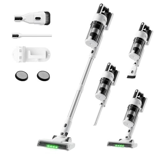 掃除機 コードレス 2025爆進化 58kPa強力吸引 自立式 55分連続稼働 軽量 視感度最適グリーンLED搭載 スタンド不要 スティック ハンディ 2WAY 掃除機 クリーナー サイクロン 充電式 低騒音 着脱式バッテリー 伸縮パイプ 35df7c51