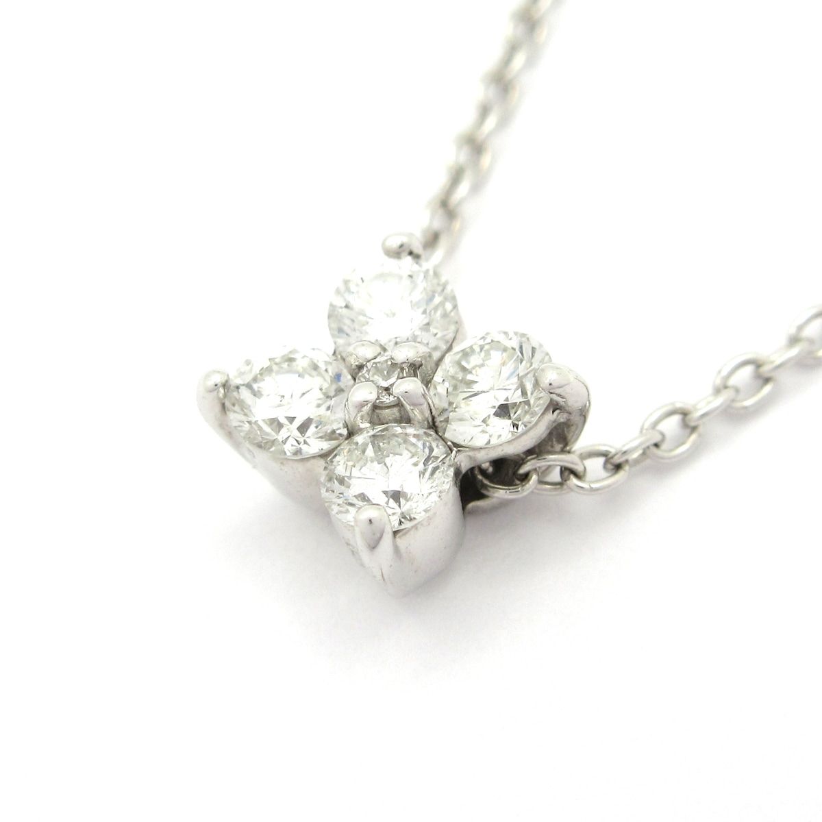 PonteVecchio ポンテヴェキオ ネックレス K18WG×ダイヤモンド 総重量 2.5g 0.30刻印