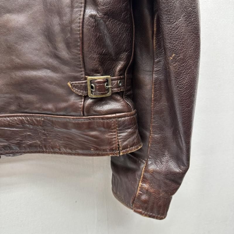 ショット 80s USA製 シングル ライダース レザー ジャケット 茶タグ