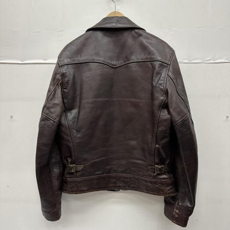 ショット 80s USA製 シングル ライダース レザー ジャケット 茶タグ