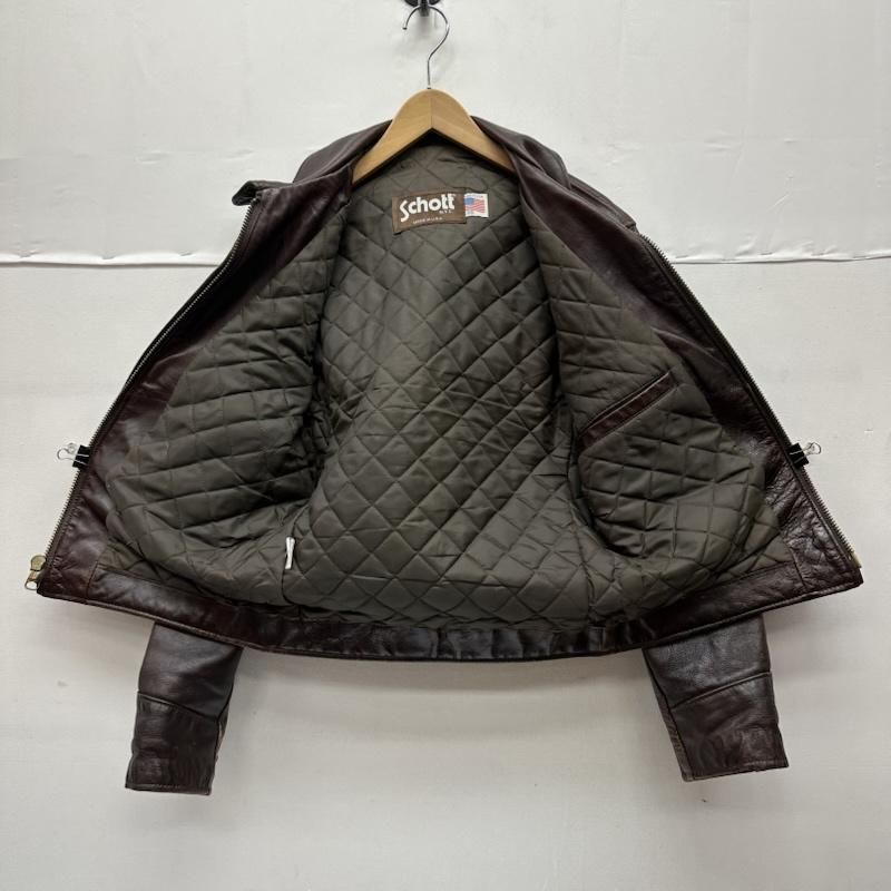 ショット 80s USA製 シングル ライダース レザー ジャケット 茶タグ