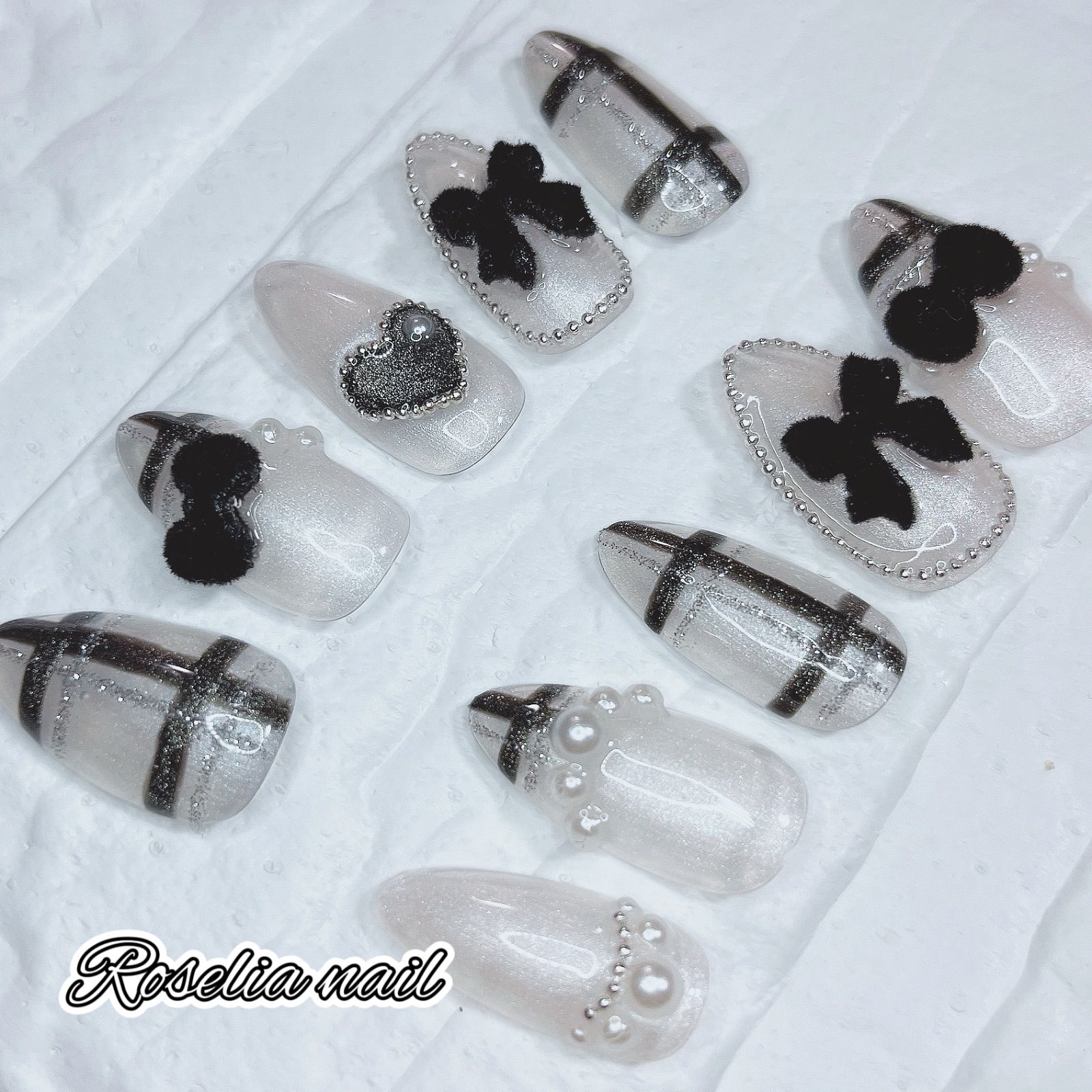 オーダー】【No.14】モノクロ・ブラック・黒色・秋冬・クリスマス