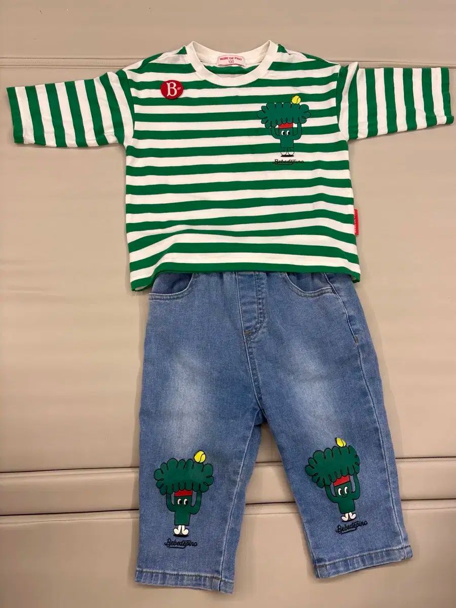 ベベデピノ ブロッコリー 上下セット 100 90