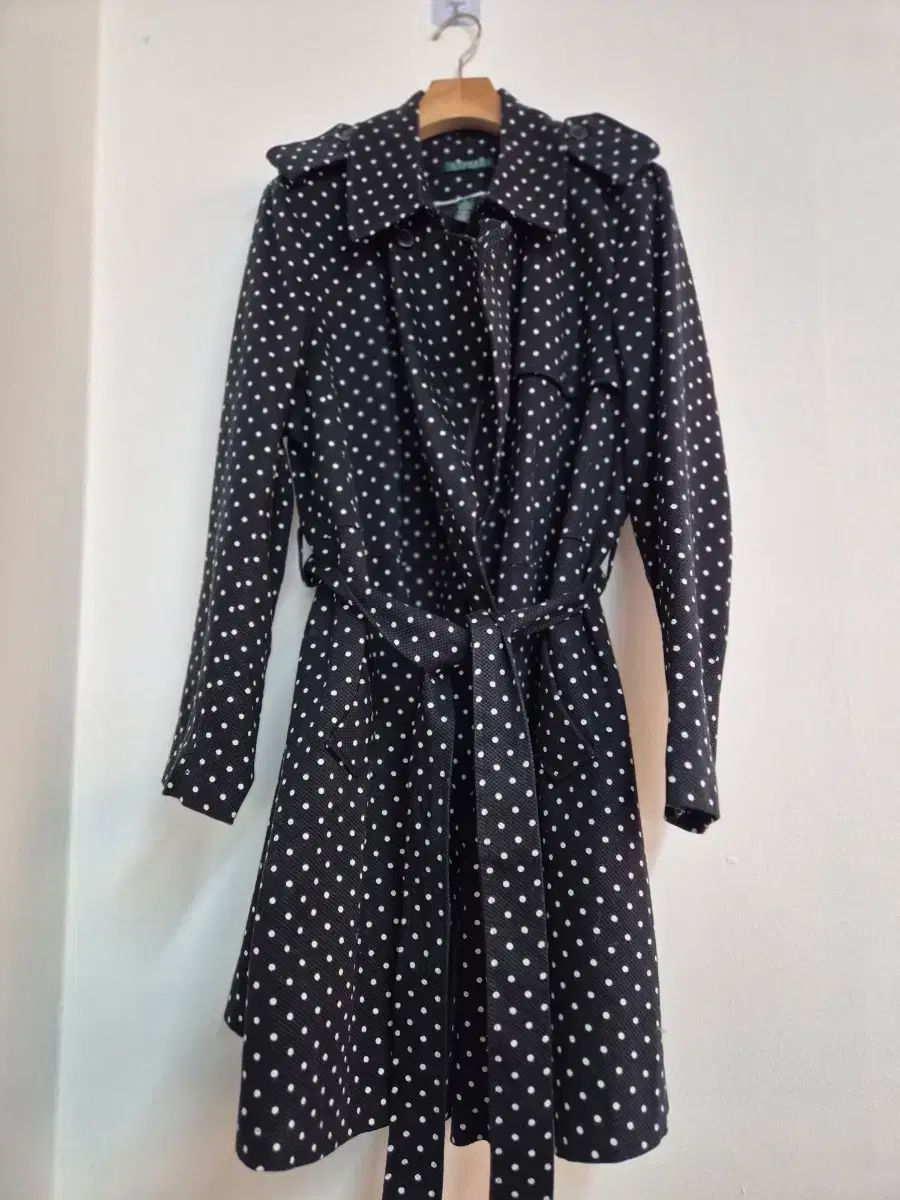 ラルフローレン ブラック ドット トレンチ コート