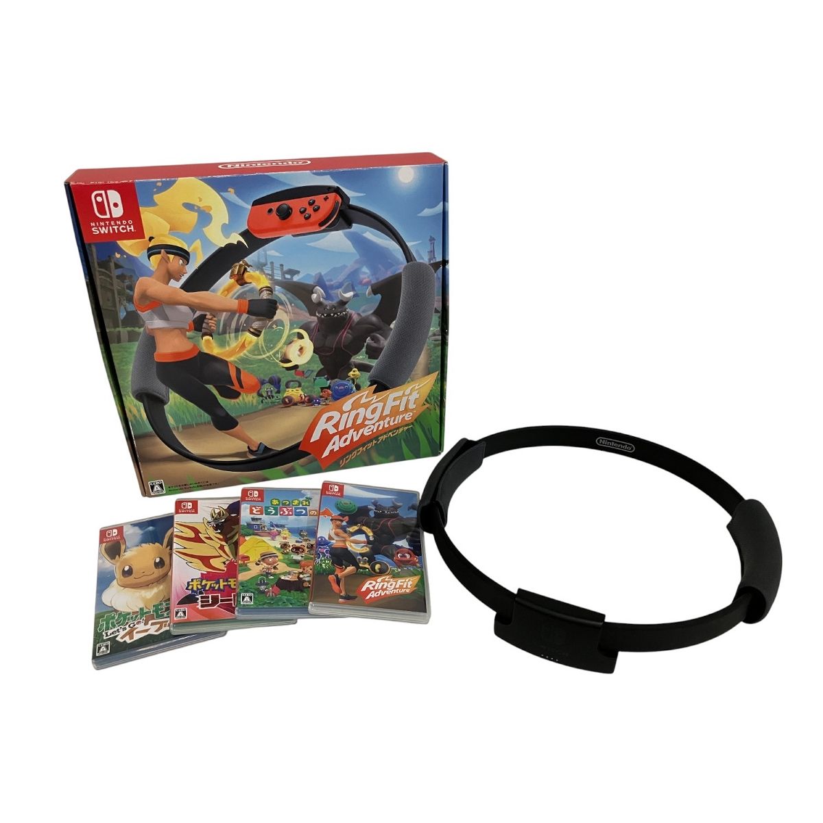 Nintendo Switch ソフト あつまれどうぶつの森 ポケットモンスター シールド レッツゴーイーブイリングフィット 4点 おまとめセット B10568845