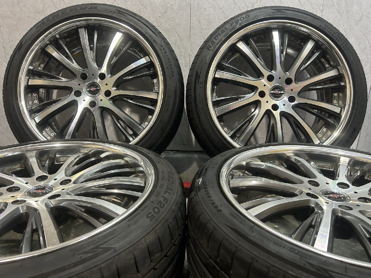 タイヤ走行短め MINERVA 245 40 ZR 20 夏タイヤ 共豊 シャレン XK 87 20インチ 3 32 22年製 深リム アルファード等 KTK 629