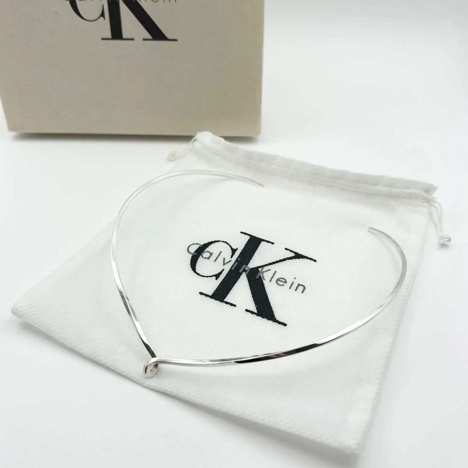 ヴィンテージ品 Calvin Klein カルバンクライン チョーカー 925 S シルバー ネックレス デザイン