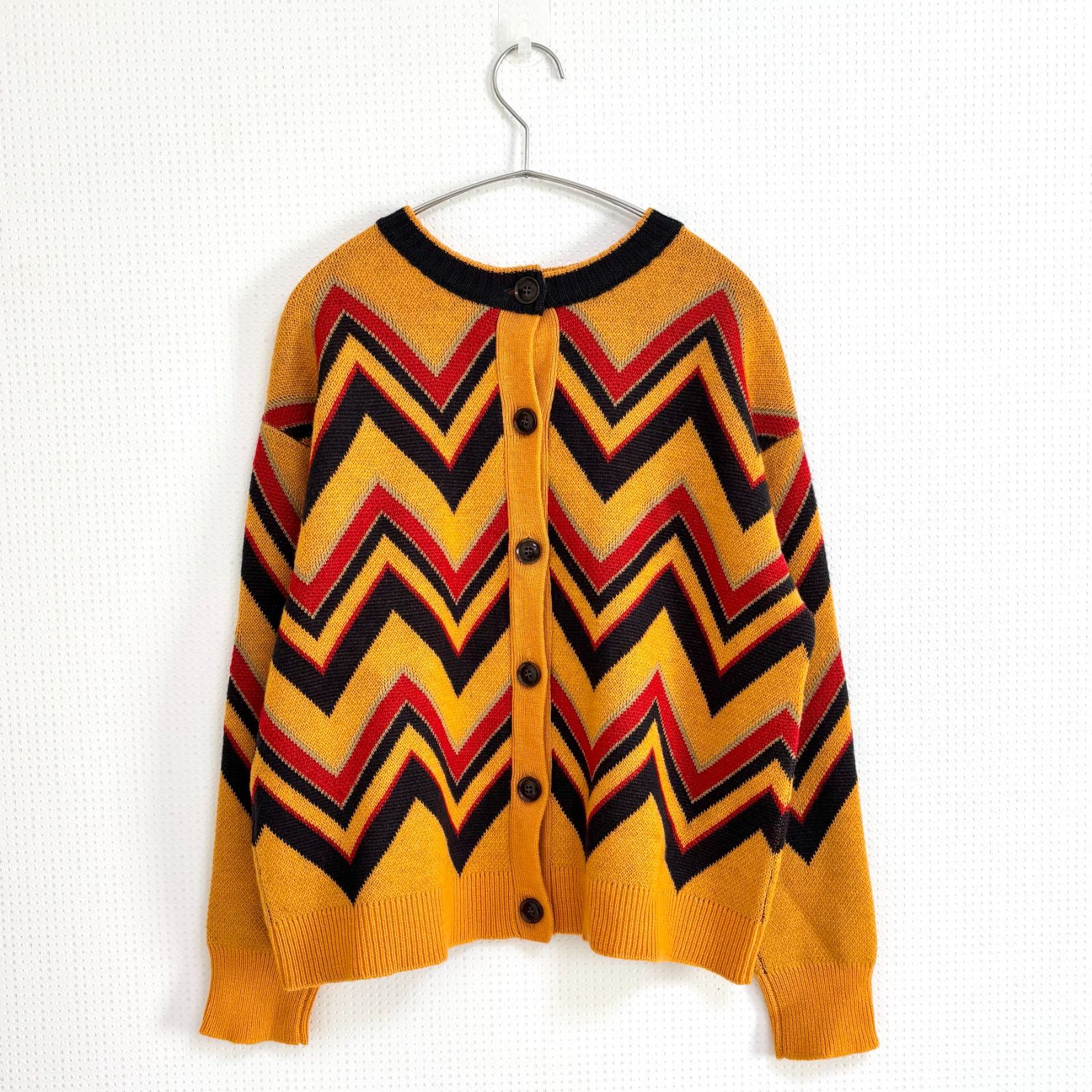 UNITED FILAMENTS 秋霞堂 SHUKADO✂︎TOKYO ジグザグ ニットカーディガン 山吹色