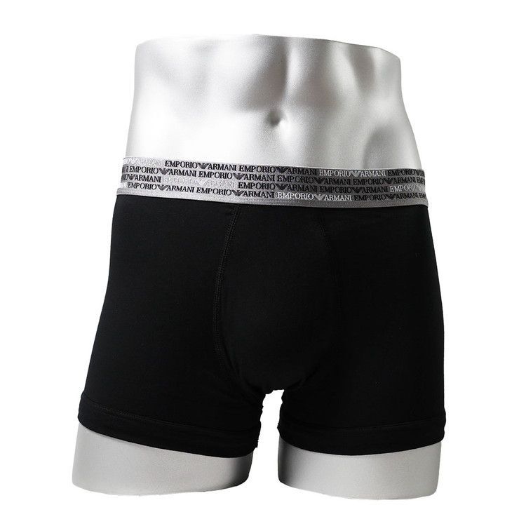 エンポリオアルマーニ ALL OVER LOGO ELASTIC ボクサーパンツ 2PK ブラック