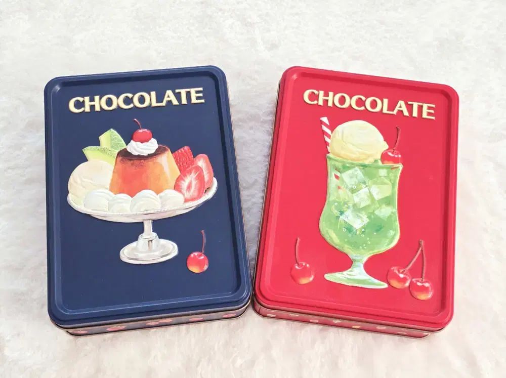 メリーチョコレート レトロ ティンケース 2点set プリンアラモード メロンソーダ