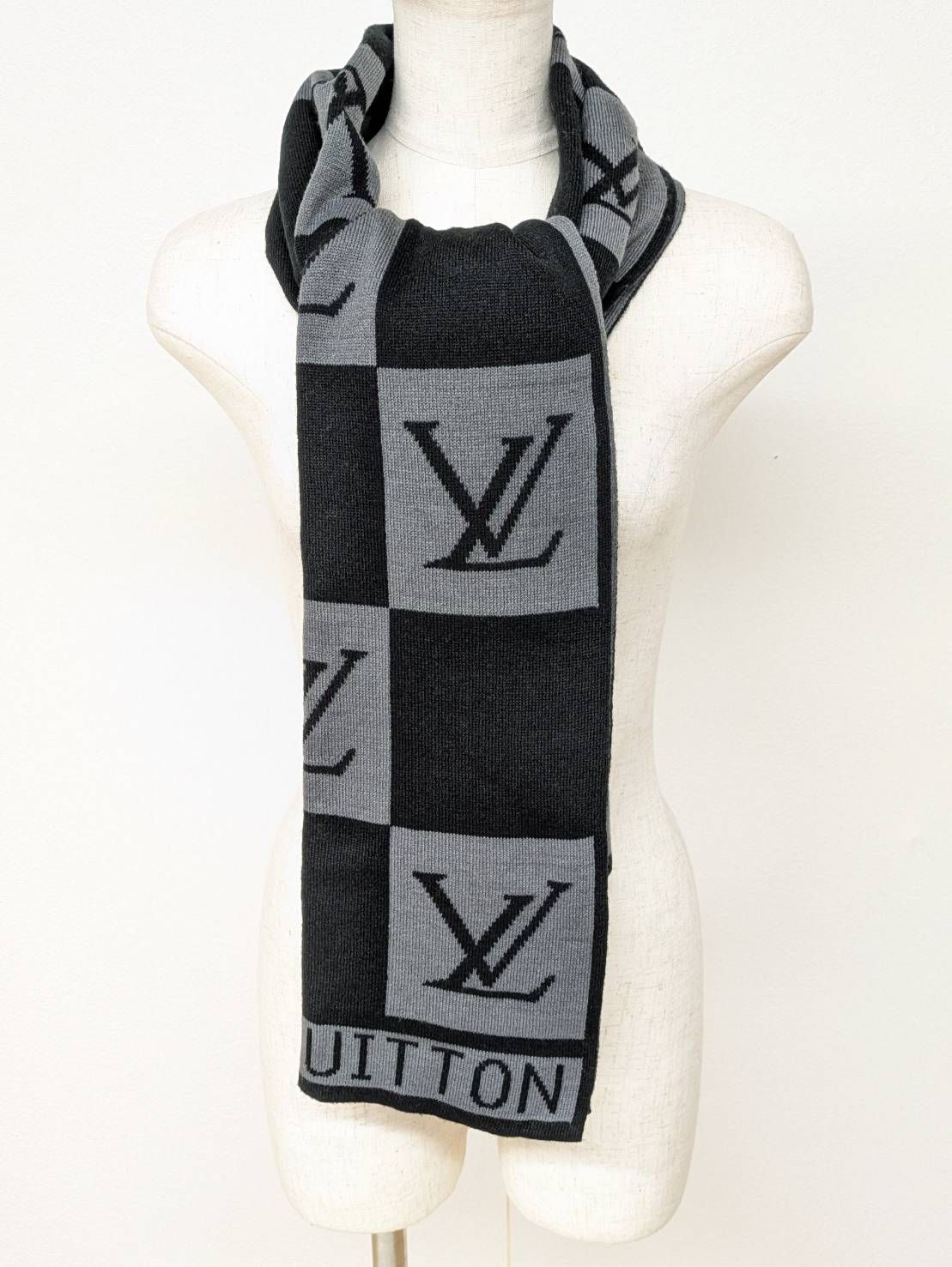 げ交渉 Louis Vuitton チェッカー柄 ロングマフラー B-14