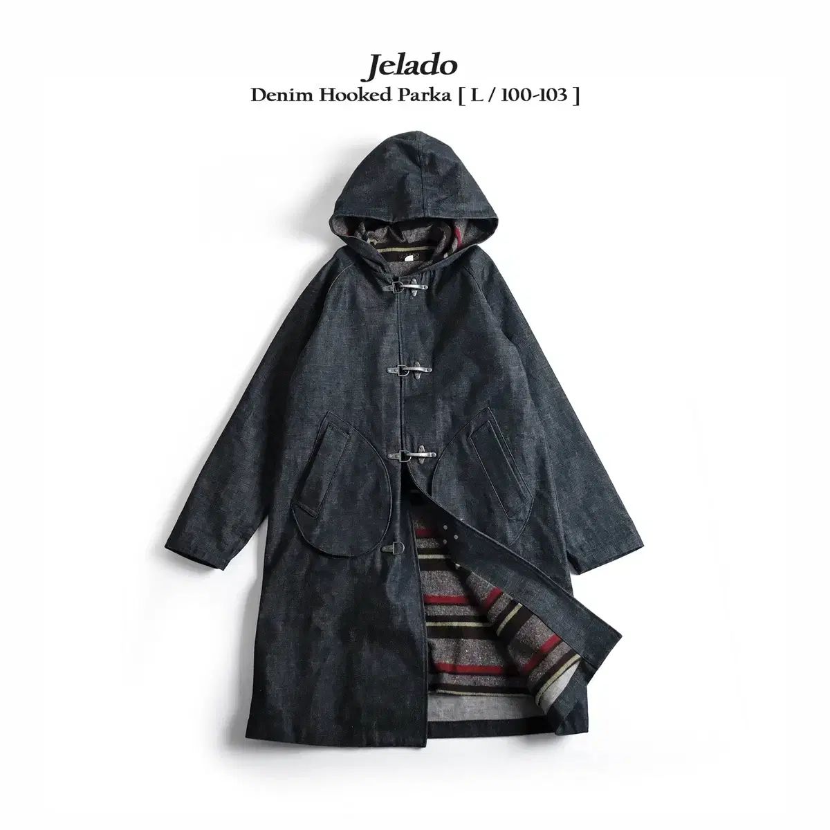 ジェラード デニム フック フーディー パーカ コート L 100-103 サイズ