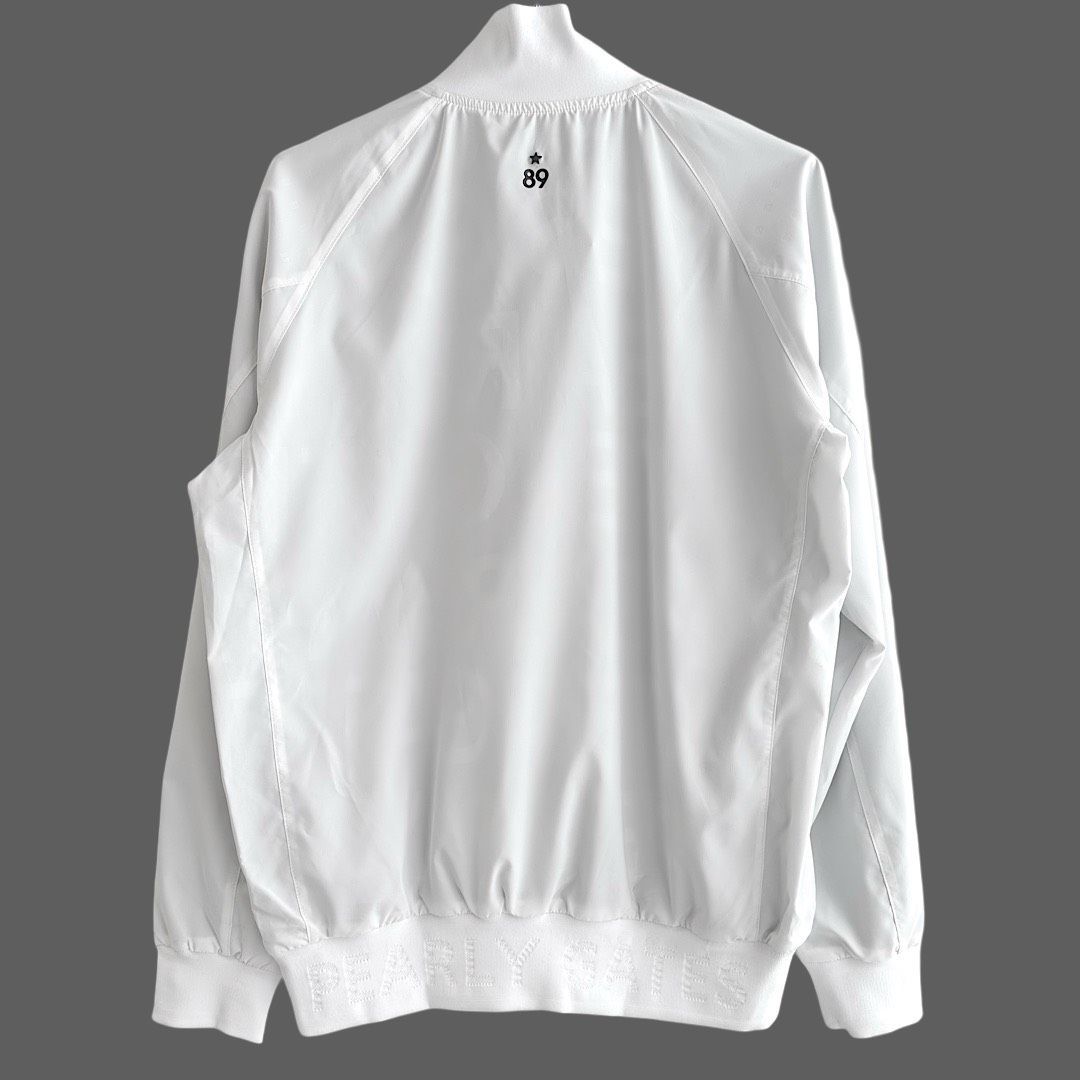 531 PEARLY GATES パーリーゲイツ 定価40 700円 メンズ 素材 防水 透湿 タフレックス ソーラーセンサーL ロゴ裏地 ストレッチ フルジップ ジャケット ブルゾン ゴルフウェア アウター ホワイト サイズ5 Lサイズ