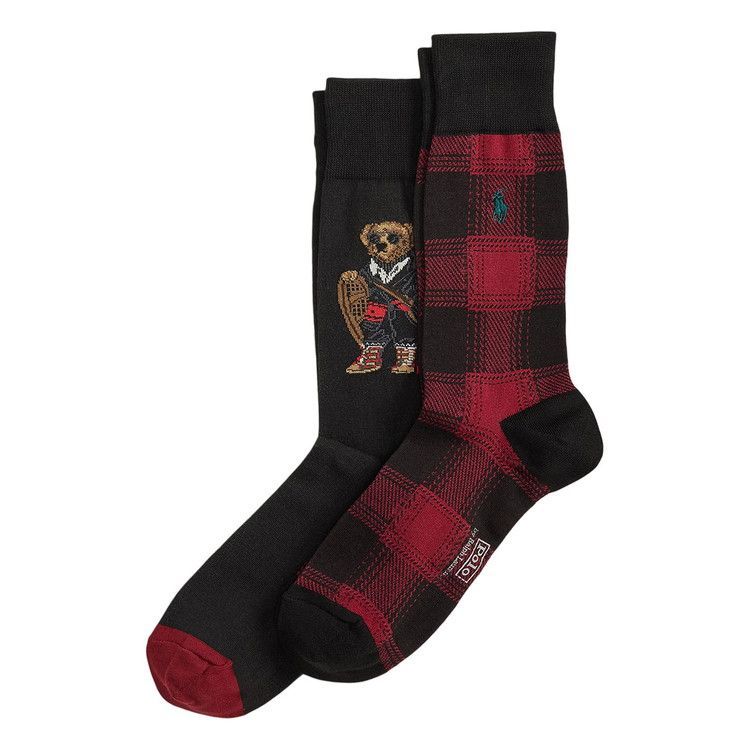 ポロラルフローレン：HOLIDAY BEAR ソックス 2PK (ブラック)