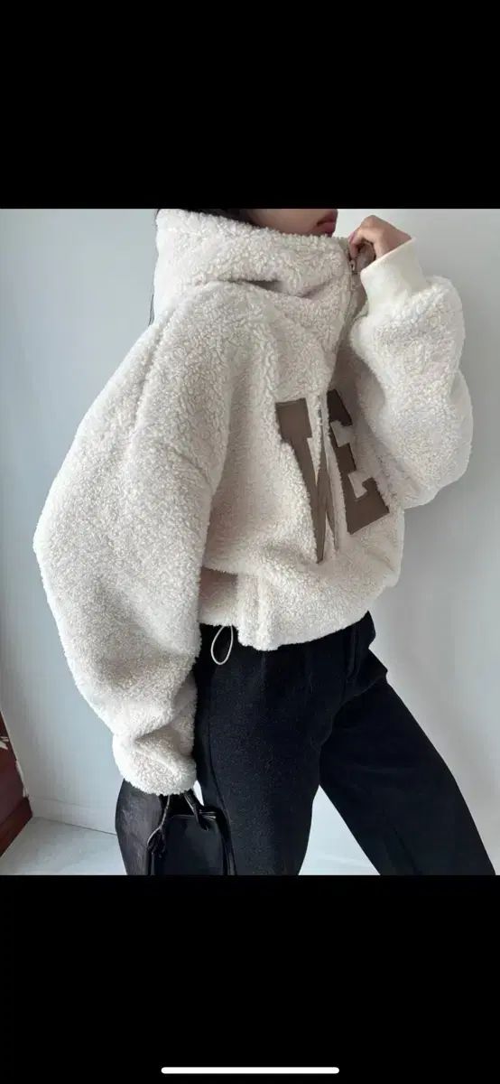 シープスキンスウェットフリースパーカーTシャツボアハーフジップパーカーQUEEN