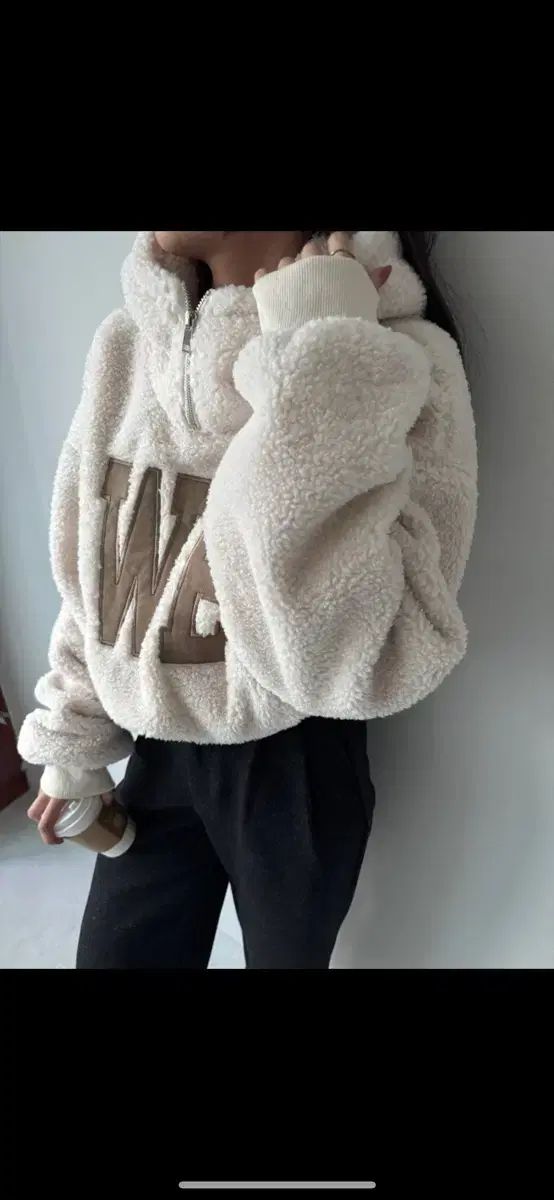 シープスキンスウェットフリースパーカーTシャツボアハーフジップパーカーQUEEN