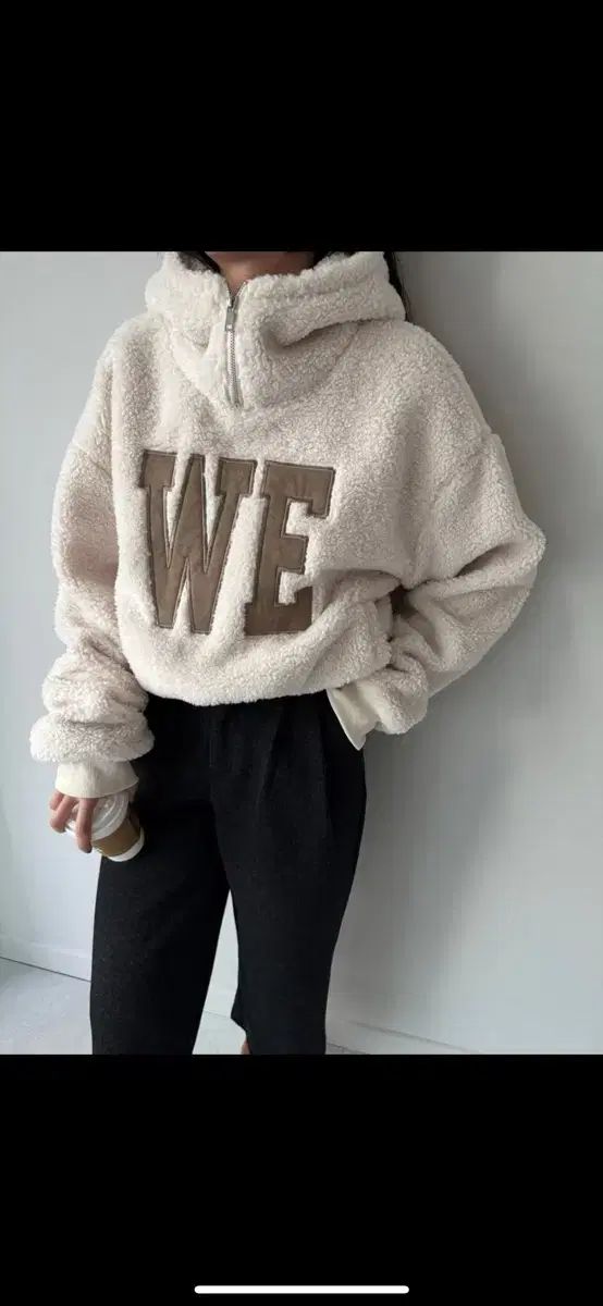 シープスキンスウェットフリースパーカーTシャツボアハーフジップパーカーQUEEN